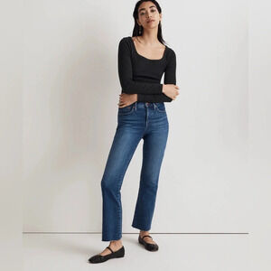 Madewell Kick Out Crop Jeans Raw Edge streetwear preppy